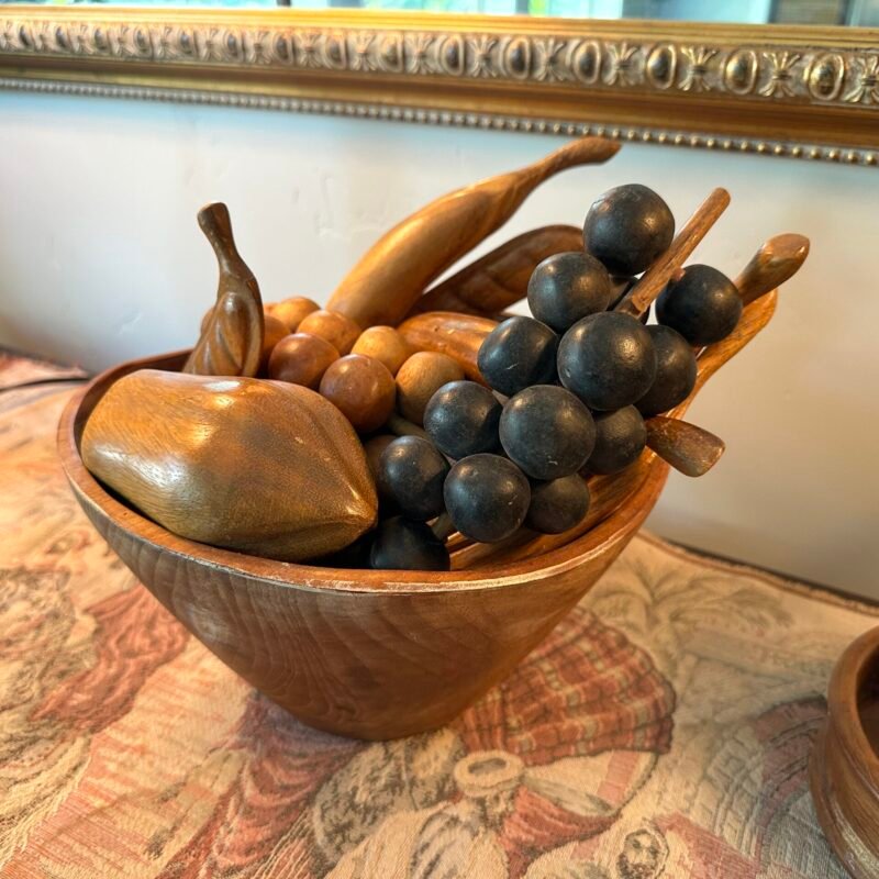 Wooden Bowl with Fruit